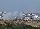 V centrální ásti Gazy stoupá kou. (14. února 2024)