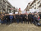 Kosovtí Srbové protestují proti zákazu pouívání srbské mny v severní ásti...