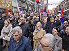 Kosovtí Srbové protestují proti zákazu pouívání srbské mny v severní ásti...