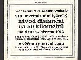 Ve sbírkách Národního muzea se nachází i plakát, upozor�ující na závod, p�i...