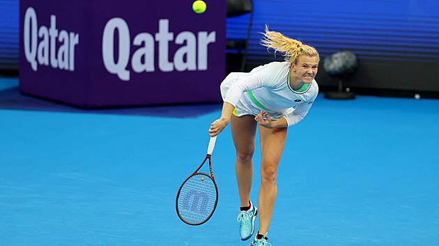 Kateřina Siniaková na turnaji v Dauhá.