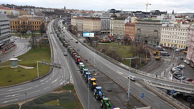 Farmáři do Prahy vyrazili na protest proti situaci ve svém oboru. (19. února 2024)