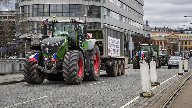 Protest eských zemdlc v Praze (19. února 2024)