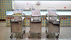 Novorozenci v porodnici Praram 9 v thajském Bangkoku (20. íjna 2022)