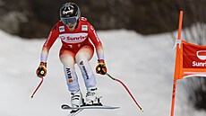 Lara Gutová-Behramiová ve sjezdu v Crans Montan�.