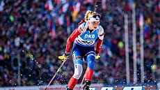 Markéta Davidová v akci p�i závod� s hromadným startem na MS v Novém M�st�.