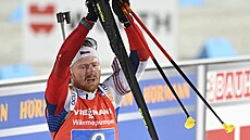 eský biatlonista Vítzslav Hornig po tafet na MS v Novém Mst na Morav.