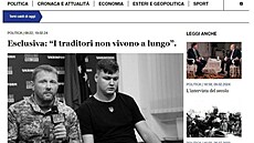 Kuzminov na webu Il Corrispondente s titulkem zprávy: Exkluzivn: Zrádci...