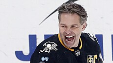 Jaromír Jágr pi rozbruslení s týmem Pittsburgh Penguins