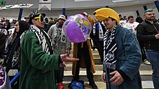 Happening na tribunách kladenské hokejové haly