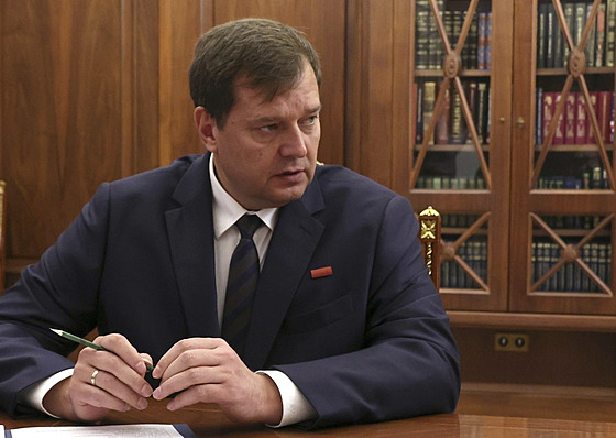 éf okupaní správy Záporoské oblasti Jevgenij Balickij pi setkání s ruským...