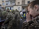 Poheb písluníka ukrajinské armády v Kyjev (21. února 2024)