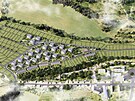 Bytov� a rodinn� domy viditeln� na vizualizaci projektu Nov� Oslavany postav�...