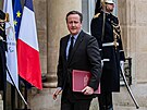 Britský ministr zahranií David Cameron pichází na paíský summit k pomoci...