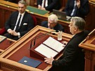 Maarský premiér Viktor Orbán na jednání parlamentu (26. února 2024)