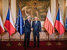 Polský premiér Donald Tusk pi návtv Prahy (27. února 2024)