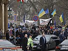 Protest proti maarskému premiérovi Viktoru Orbánovi a slovenskému premiérovi...