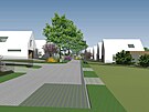 Vizualizace pl�novan� z�stavby rodinn�mi domy v Ole�nici na Blanensku. M�stu se...