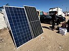 Solární panely v uprchlickém táboe Rafáh