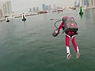 Piloti v tryskových oblecích závodili v Dubaji
