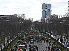 Farmái protestují také ve panlském Madridu. (26. února 2024)