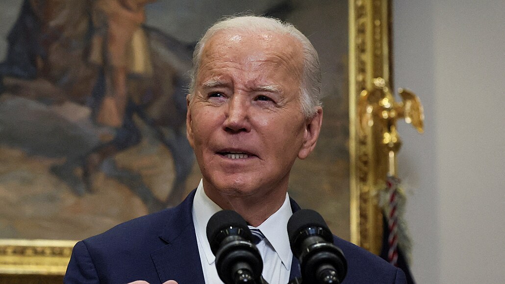 Americký prezident Joe Biden pi vystoupení v Bílém dom ve Washingtonu, D. C....