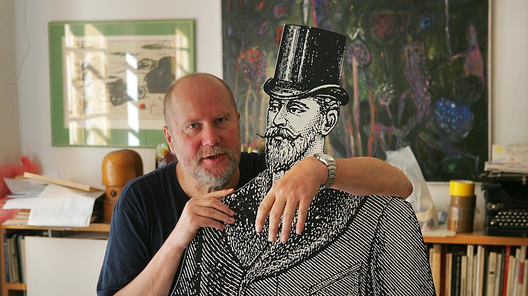 Ilustrátor a karikaturista Václav Johanus v roce 2008