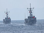 Manévry tureckého námořnictva v Egejském moři (12. ledna 2024)