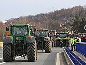 Společný protest českých a polských zemědělců na hraničním přechodu v Chotěbuzi...