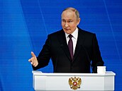Ruský prezident Vladimir Putin hovoří o stavu země. (29. února 2024)