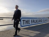 Šéf britské diplomacie David Cameron na návštěvě Falkland, souostroví v jižním...
