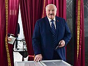 Alexandr Lukašenko u voleb v Minsku (25. února 2024)