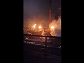 Požár v ocelárně v ruském Lipecku (24.02.2024)