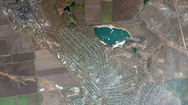 Satelitn snmek ukrajinsk Avdijivky z 16. jna 2021 