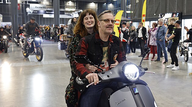 Zahájení Motosalonu se na brněnském výstavišti zúčastnil i herec David Matásek.