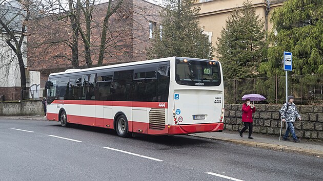 Liberec, 12. 2. 2024, autobus linka 40, okolo nemocnice