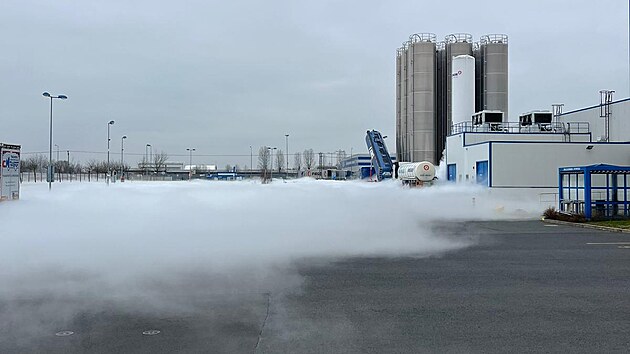 nik oxidu uhliitho v prmyslov zn v Chebu.