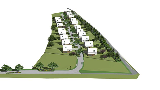 Celkov� by tu m�lo vyr�st osmn�ct dom�.