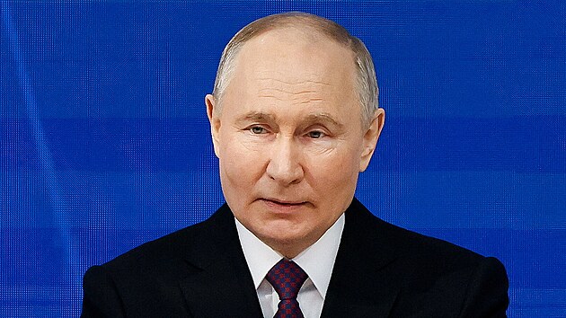 Rusk prezident Vladimir Putin bhem projevu o stavu zem (29. nora 2024)