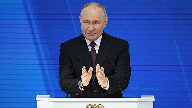 Rusk prezident Vladimir Putin hovo o stavu zem. (29. nora 2024)