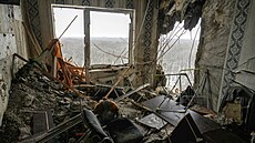 Byt v Kyjevě po ruském útoku (10. února 2024)