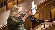 Alena Schillerová (ANO) na jednání Poslanecké sn�movny, kde se poslanci...