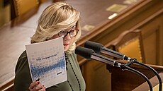 Alena Schillerová (ANO) na jednání Poslanecké sn�movny, kde se poslanci...