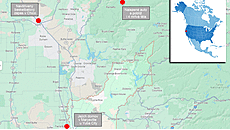 Mapa tragédie z Yuba County