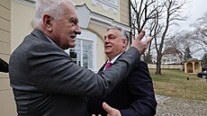 Ma�arský premiér Viktor Orbán a bývalý prezident Václav Klaus (27. února 2024)