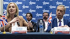 Bývalá britská premiérka Lizz Trussová na americké konzervativní konferenci...