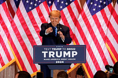 Donald Trump vystoupil ve svém sídle Mar-a-Lago na Florid. (6. bezna 2024)