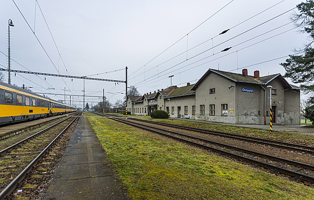 Vlakové nádraí v Chropyni (bezen 2024)