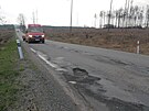 Pln� v�tluk�, prasklin a d�r je silnice II/353 mezi Ryt��skem a napojen�m na...