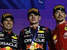 Trojice nejlepích Velké ceny Saudské Arábie: Sergio Pérez a Max Verstappen z...